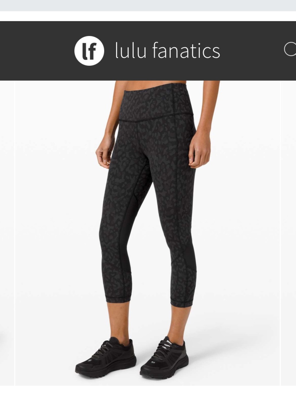 NWT Lululemon Pace Rival High-Rise Crop 22" Sz 8 Formation Camo Deep Coal Black